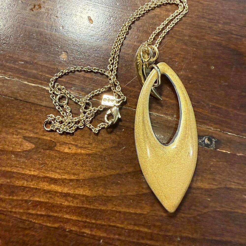 Alexis Bittar hand-carved Lucite pendant necklace